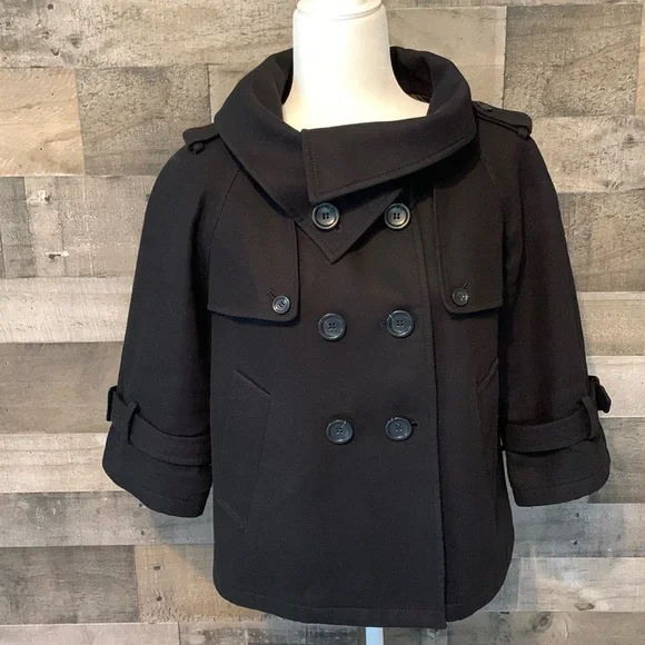 Ann Taylor Loft Short Peacoat with oversized collar - Picture 1 of 16